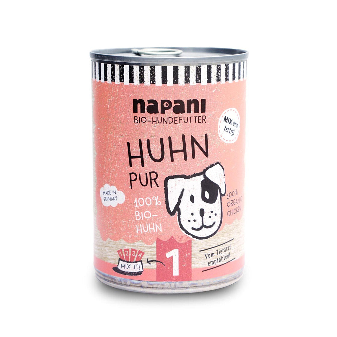 Bio-Dosenfutter für Hunde, Huhn pur