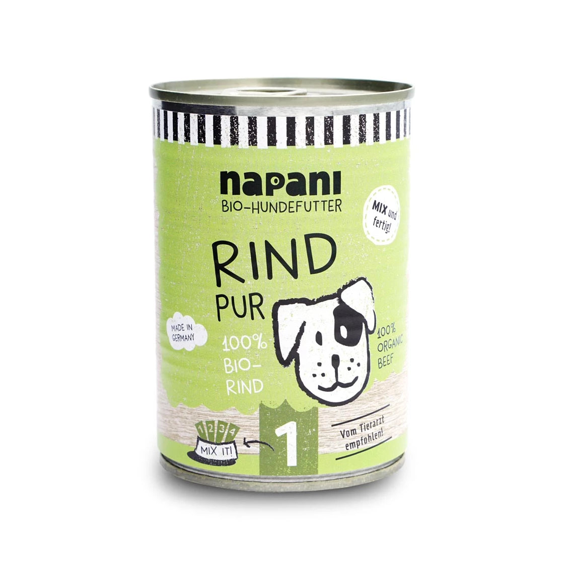 Bio-Nassfutter für Hunde, Rind pur