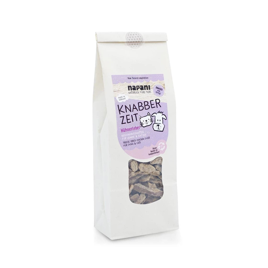 Knabber Zeit - Hühnerleber gefriergetrocknet für Hunde & Katzen, 150g